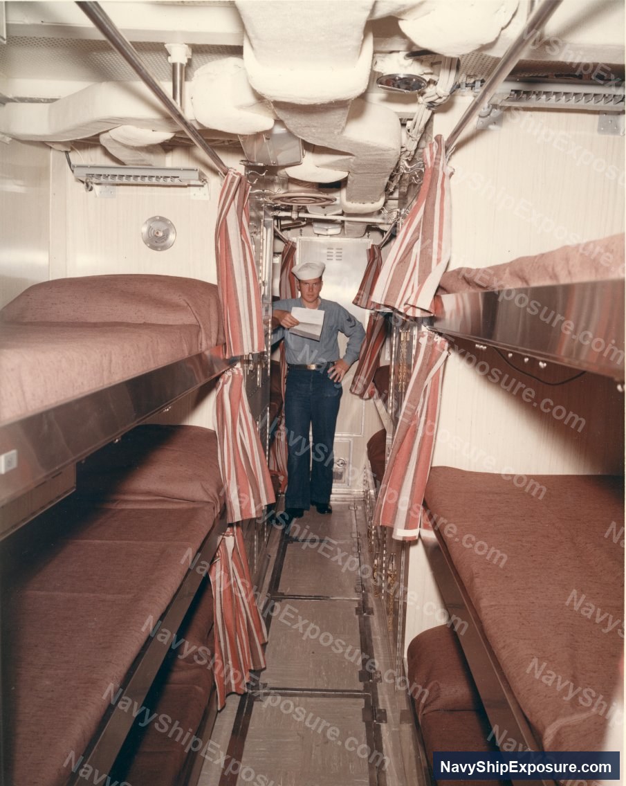 Interior view of military submarine crew berthing/quarters